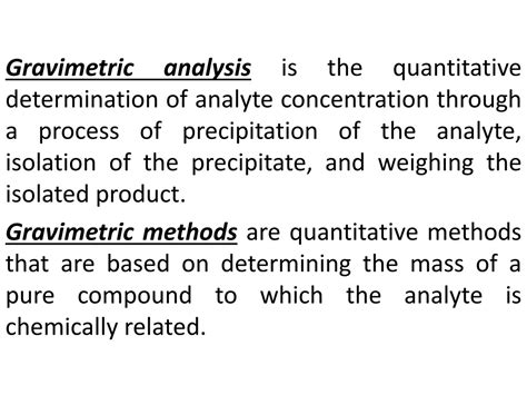 definition gravimetric method|history of gravimetric analysis.